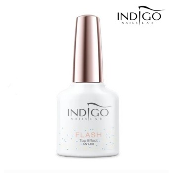 EFFECT FLASH TOP COAT 7 ML, TRANSPARENTNY Z MULTIKOLOROWĄ DROBINKĄ